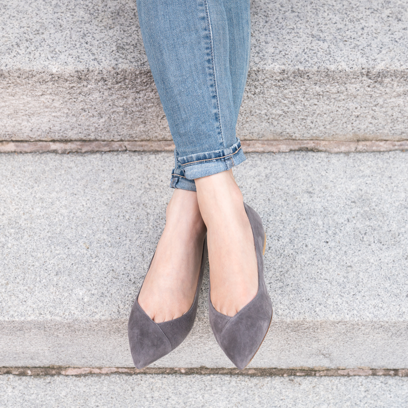 Seize the Gray Suede Flat - Comfortable Flats - Ally Shoes