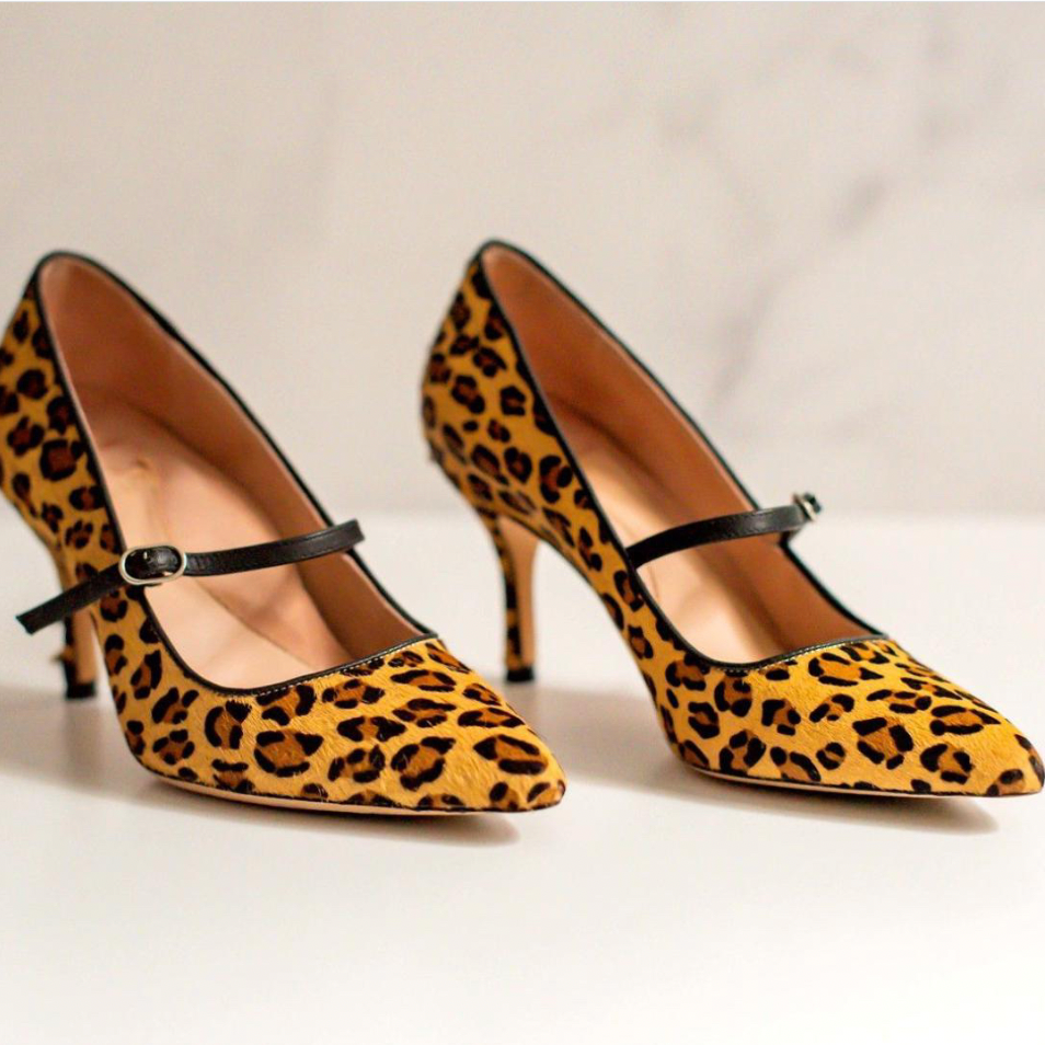 Fierce Leopard Haircalf Mary Jane Pump