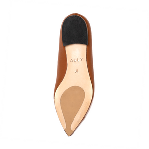 Courageous Caramel Leather Flat - Comfortable Flats - Ally Shoes