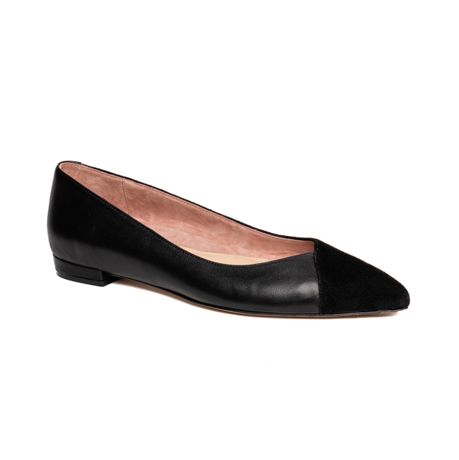 Black Suede / Leather Flat - Comfortable Flats - Ally Shoes