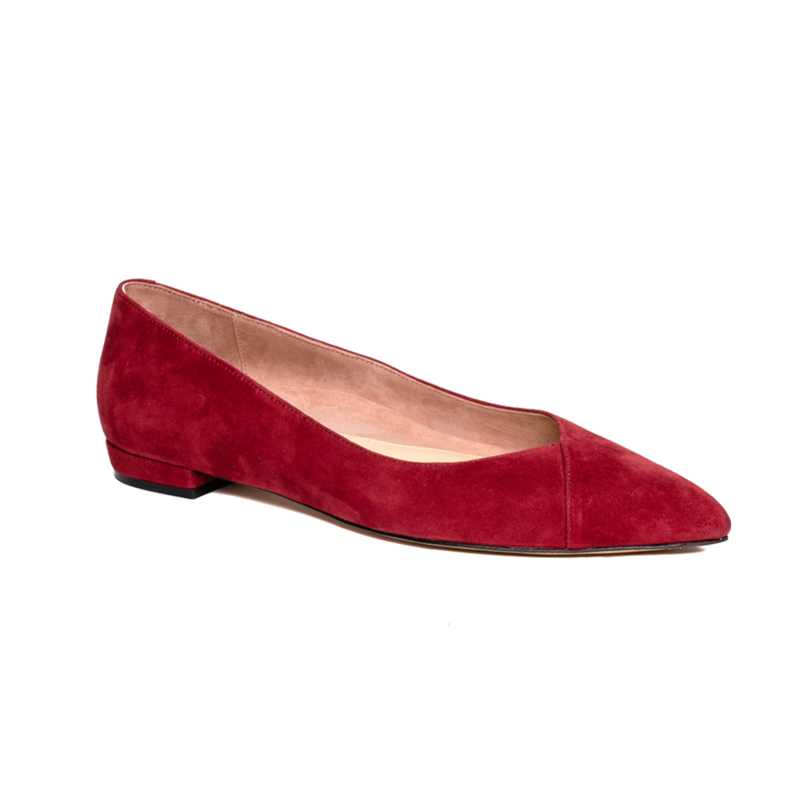 Gutsy Garnet Suede Flat - Comfortable Flats - Ally Shoes