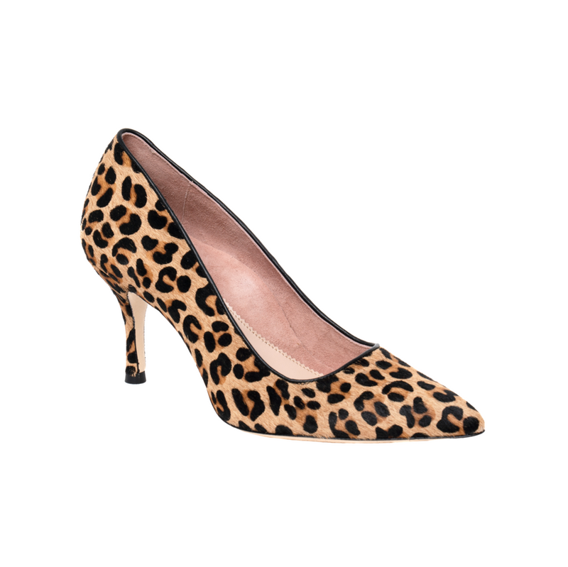Leopard Haircalf Pump Comfortable Heels Ally Shoes