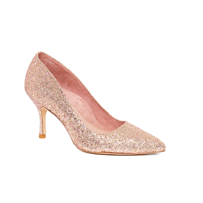 Sparkly Rose Gold Sequins Wedding Shoes 2020 10 cm Stiletto Heels Pointed  Toe Wedding Pumps