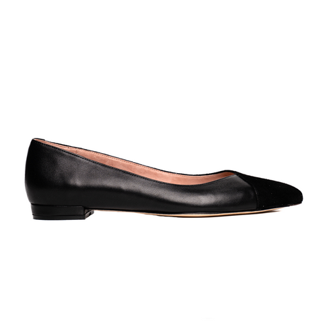 Black leather flats deals