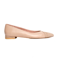 Tenacious Tan Suede / Bossy Beige Leather Flat - Comfortable Flats - Ally Shoes