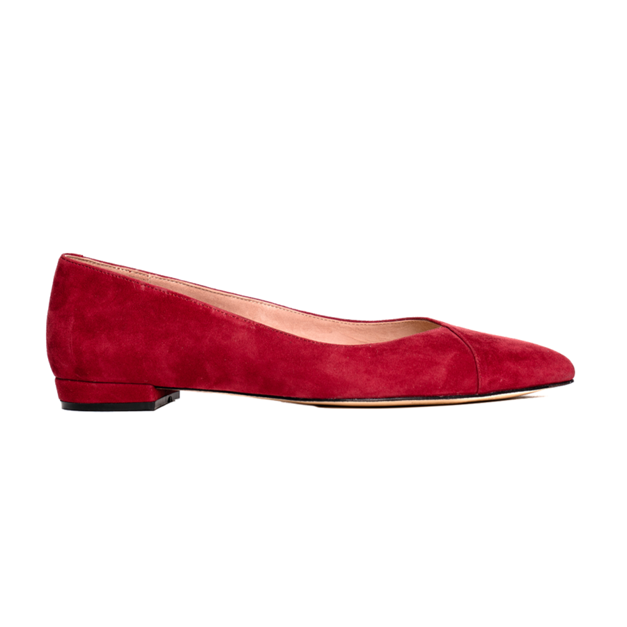 Gutsy Garnet Suede Flat - Comfortable Flats - Ally Shoes