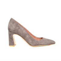 Seize the Gray Suede Block Heel Pump