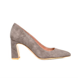 Silver Shimmer Block Heel Pump