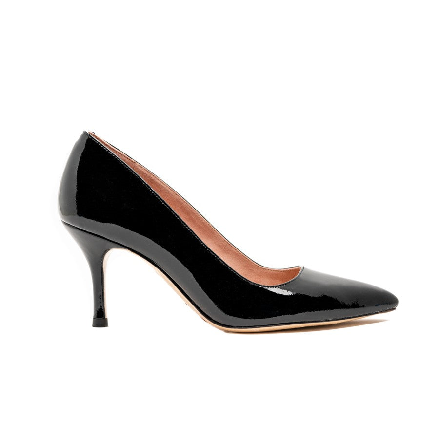 Black Patent Leather Pump - Comfortable Heels - Ally Shoes