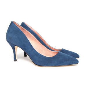 Noble Navy Suede Pump - Comfortable Heels - Ally Shoes