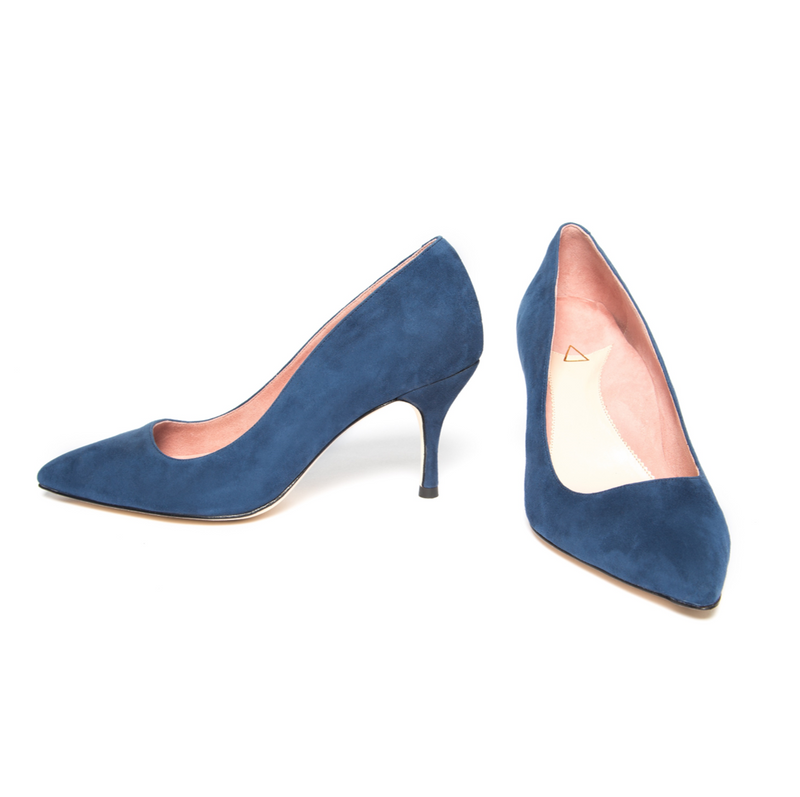 Noble Navy Suede Pump - Comfortable Heels - Ally Shoes