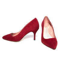 Gutsy Garnet Suede Pump - Comfortable Heels - Ally Shoes