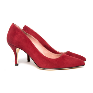 Gutsy Garnet Suede Pump - Comfortable Heels - Ally Shoes