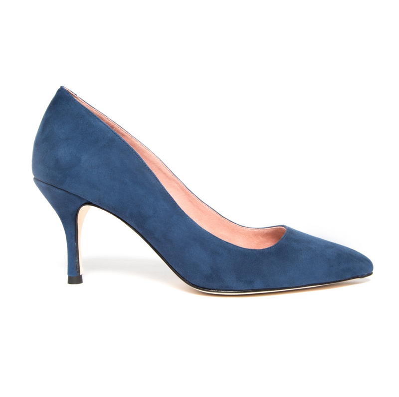 Noble Navy Suede Pump - Comfortable Heels - Ally Shoes