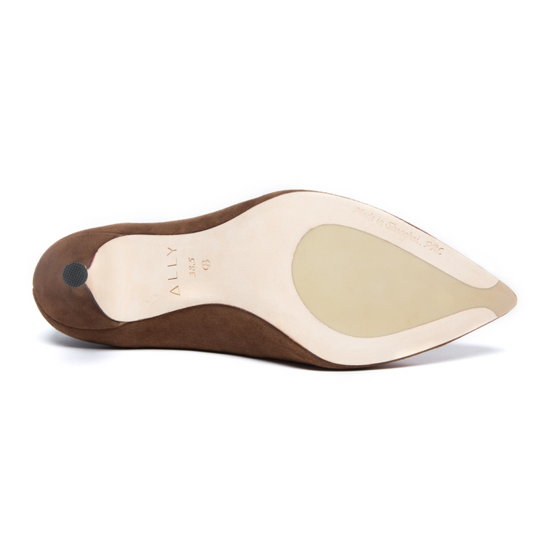 Moxie Mocha Suede Kitten Heel