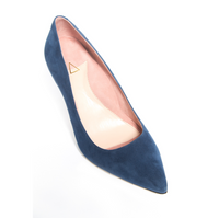 Noble Navy Suede Pump - Comfortable Heels - Ally Shoes