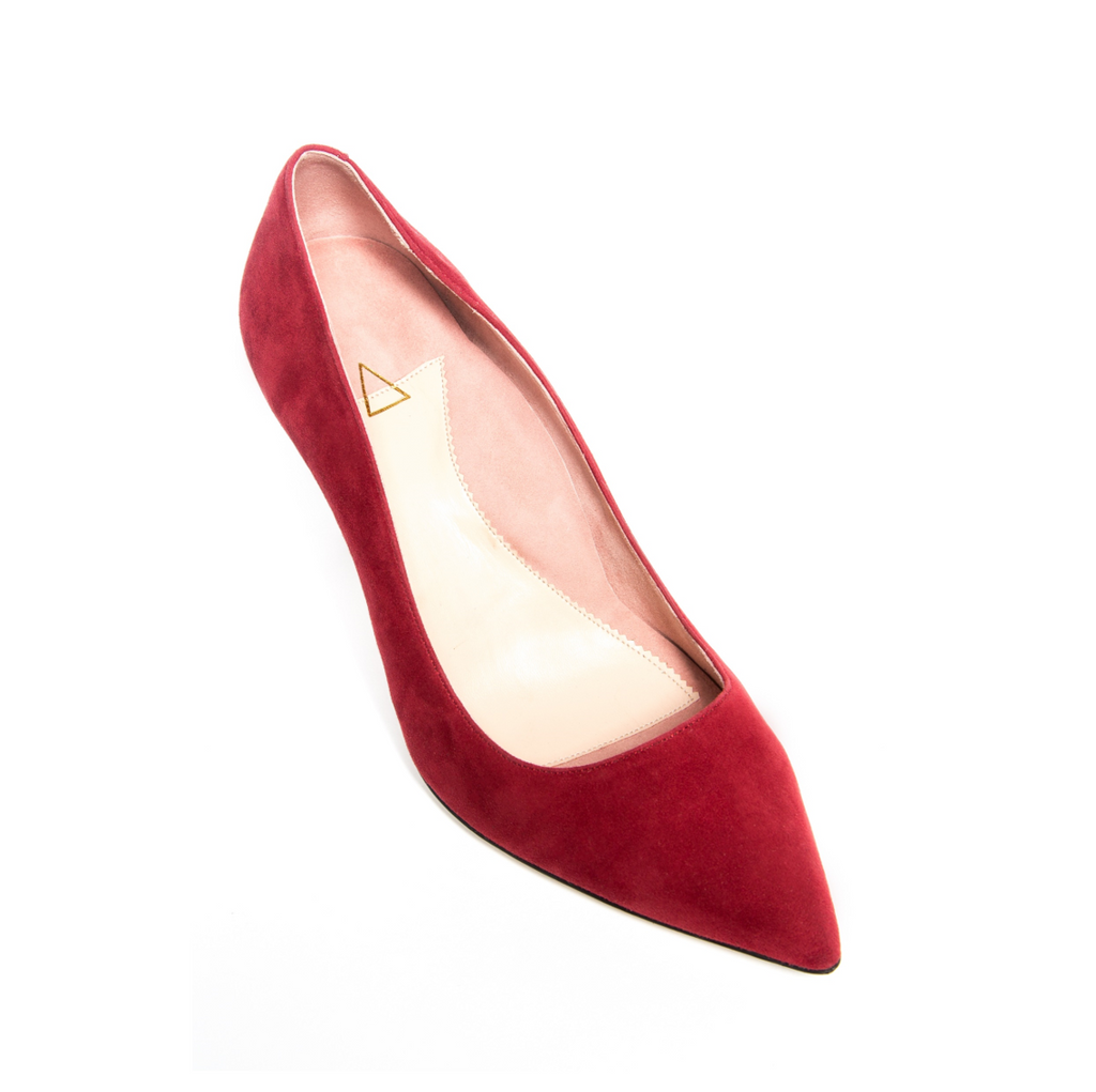 Gutsy Garnet Suede Lower Block Heel