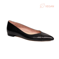 [FINAL SALE] Vegan Black Leather Flat