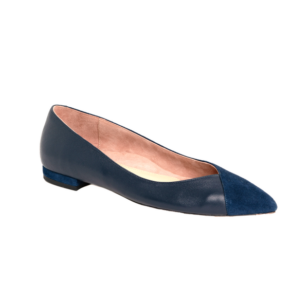 Two Tone Navy Flat - Comfortable Flats - Ally Shoes