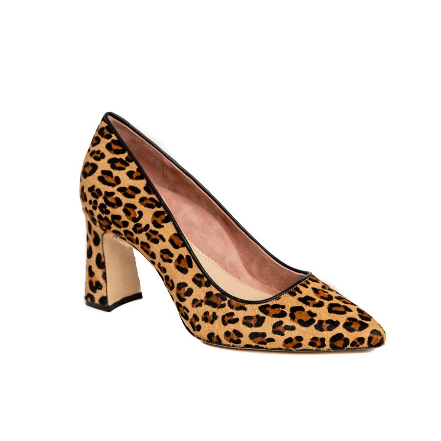 Fierce Leopard Haircalf Block Heel Pump