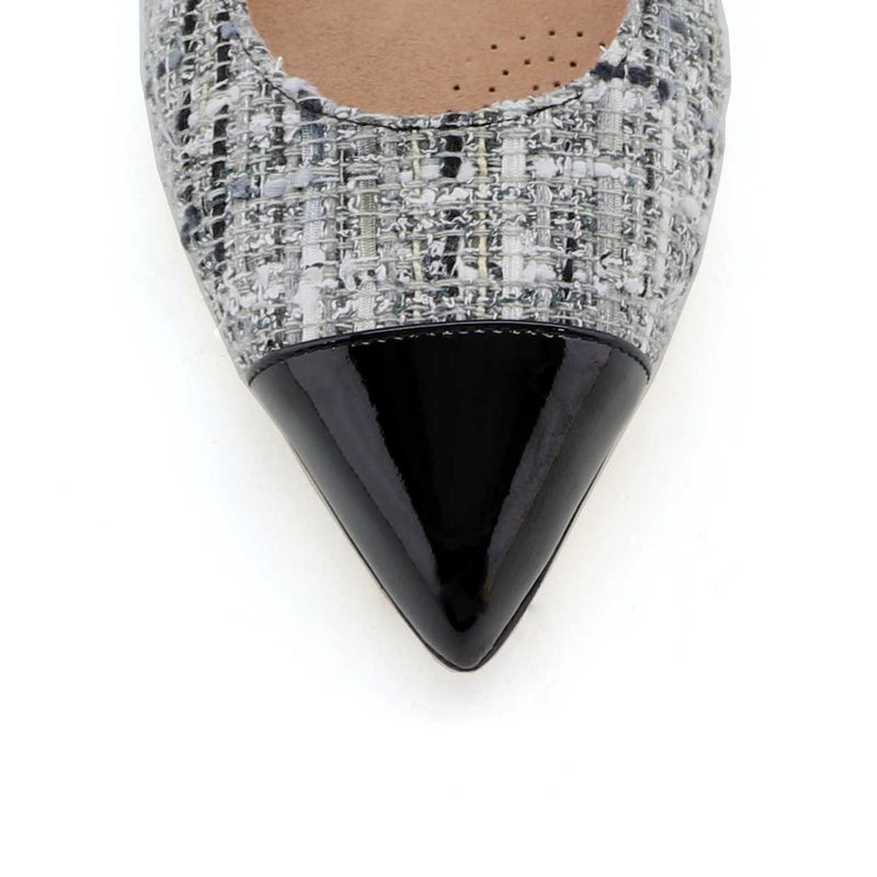 [Limited Edition] Gray Tweed Cap Toe Flat