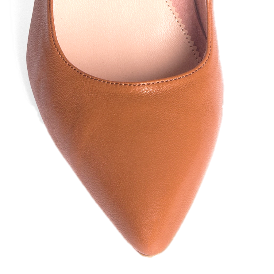 Courageous Caramel Leather Mary Jane Pump