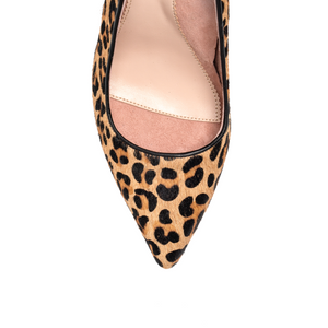 Fierce Leopard Haircalf Lower Block Heel