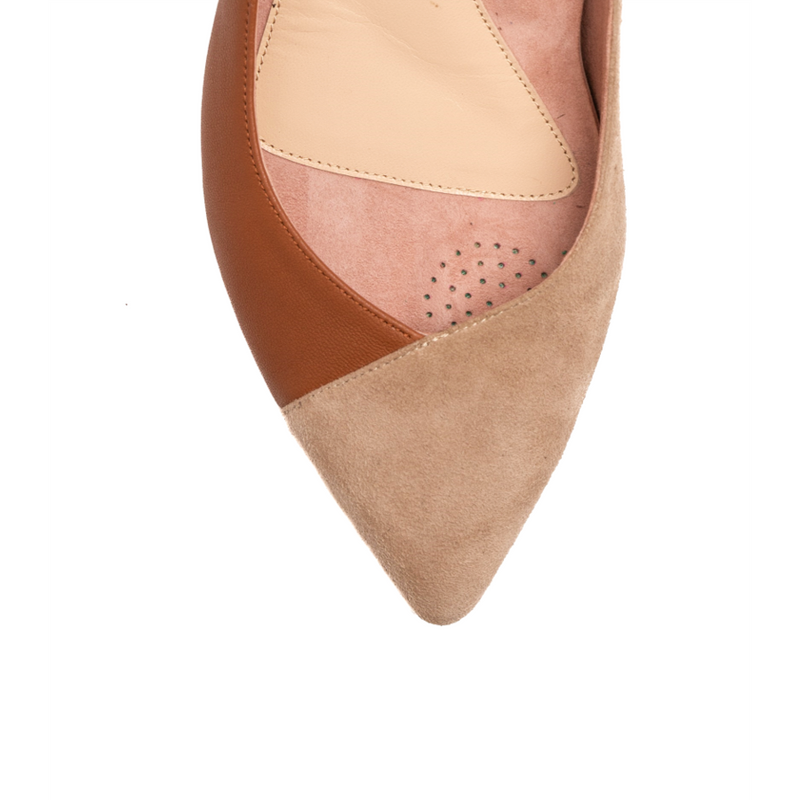 Tenacious Tan Suede / Courageous Caramel Leather Flat - Comfortable Flats - Ally Shoes