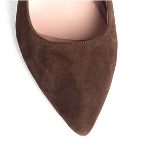 Moxie Mocha Suede Kitten Heel