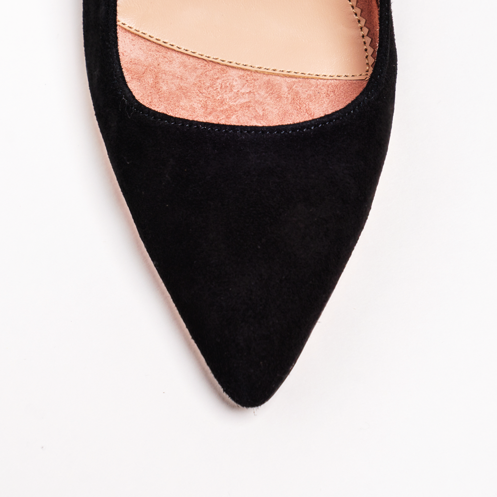Black Suede Kitten Heel