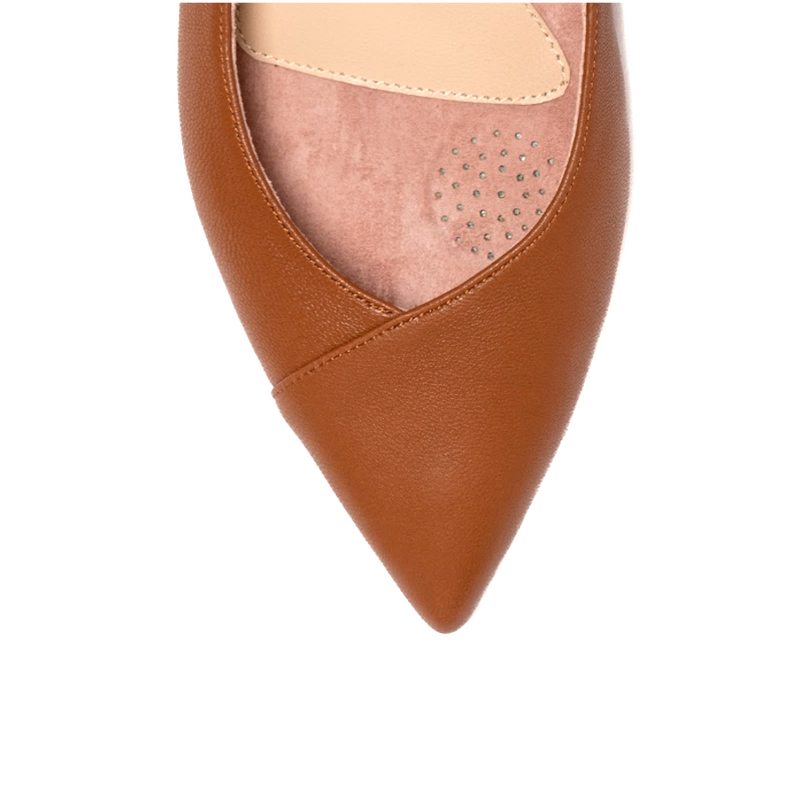 Courageous Caramel Leather Flat - Comfortable Flats - Ally Shoes