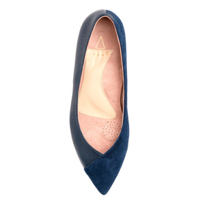 Noble Navy Suede / Good Night Navy Leather Flat - Comfortable Flats - Ally Shoes