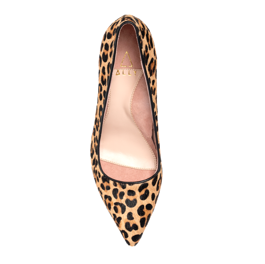 Leopard Block Heel Pump - Comfortable Heels - Ally Shoes