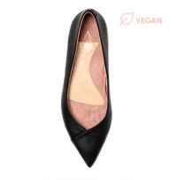 [FINAL SALE] Vegan Black Leather Flat