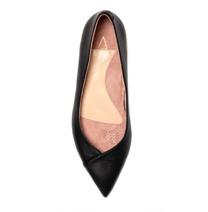 Black Leather Flat - Comfortable Flats - Ally Shoes