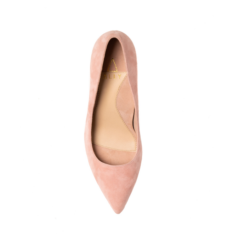 Blissful Blush Suede Ankle Strap Pump
