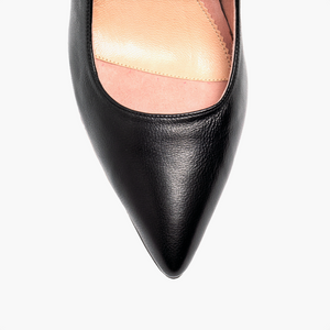 Black Leather Mary Jane Pump
