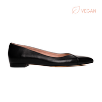 [FINAL SALE] Vegan Black Leather Flat